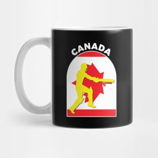 Canada Cricket Batsman Canada Flag Mug